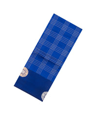 Royal Blue Handloom Banarasi Silk Saree With Zari Checks-BE1869