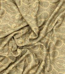 Beige Printed Tussar Silk Saree With Floral Motifs-TU3670