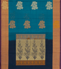 Red Handloom Village Cotton Saree With Buttas-VC1657