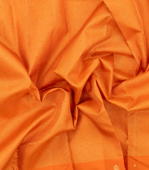 Orange Handloom Kanchipuram Silk Saree With Dotted Zari Stripes-KA16601