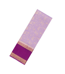 Lavender Woven Blended Viscose Saree With Floral Zari Motifs-BL6091