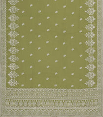 Green Woven Synthetic Blended Saree With Embroidered Motifs-EN2014