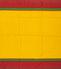 Yellow Woven Bengal Cotton Saree With Red Border