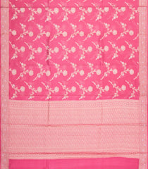 Peach Woven Dupion Silk Saree With Floral Buttas-DS0563
