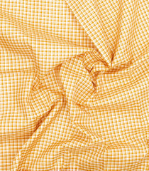 Cream Handloom Korvai Kanchipuram Silk Saree With Checks & Contrast Border-KA16409