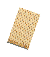 Sandal Printed Jaipur Cotton Saree With Floral Motifs-JC1488