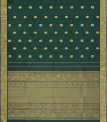 Dark Green Handloom Kanchipuram Silk Saree With Annam Buttas-KA15112