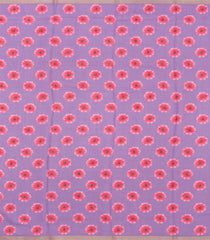 Lavender Printed Synthetic Linen Saree With Zari border-BL5152