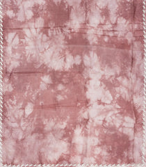 Dusty Pink Blended Cotton Saree With Printed Tie & Dye Motifs