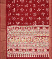 Maroon Printed Synthetic Dola Silk Saree With Motifs & Zari Stripes-SY0447