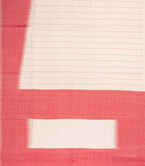 Off White Woven Tussar Silk Saree With Stripes & Rising Border-TU3493