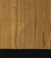Gold Handloom Chanderi Cotton Tissue Saree With Black Border-CC1342