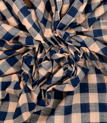 Navy Blue Woven Kadappa Cotton Saree With Checks-KN0733