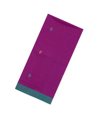 Magenta Woven Tussar Silk Saree With Floral Motifs-TU3459