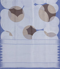 Steel Blue Woven Art Dupion Saree With Abstract Motifs-BL4983