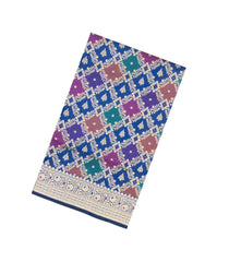 Blue Handloom Banarasi Rangkat Silk Saree With Meena Floral Motifs-BE1902