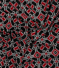 Black Handwoven Orissa Cotton Saree With Tie & Dye Motifs-OR0890