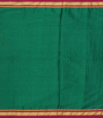 Dark Green Woven Cotton Saree With Kasuti Hand Embroidery Pallu-EN1753