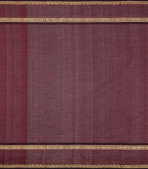 Beige Handloom Silk Cotton Saree With Stripes & Contrast Border-SC4432