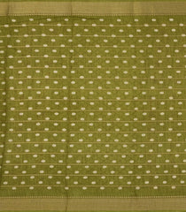 Olive Green Printed Synthetic Dola Silk Saree With Zari Stripes & Border-BL5033