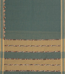 Shadow Green Woven Chirala Cotton Saree With Printed Border & Pallu-CR1363