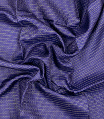 Blue Woven Tussar Silk Saree With Checks & Dotted Motifs-TU3569
