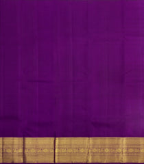 Aquamarine Handloom Korvai Silk Pavadai & Purple Blouse-PM2081