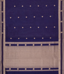 Purple Handloom Silk Cotton Saree With Zari Buttas-SC4550