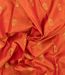 Red Handloom Tissue Kanchipuram Silk Saree With Meena Buttas-KA16833