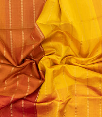 Yellow Handloom Organza Silk Saree With Zari Stripes-SO4774