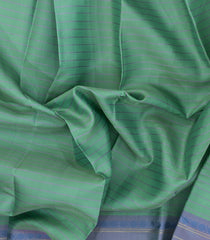 Aquamarine Handloom Kanchipuram Silk Saree With Silk Stripes-KA15144