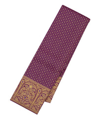 Purple Handloom Kanchipuram Silk Saree With Floral Jaal Motifs-KA13501