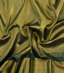 Bottle Green Handloom Kanchipuram Silk Saree With Temple Border-KA16196