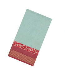 Light Blue Handloom Bengal Cotton Saree With Swan Motifs-BG1561