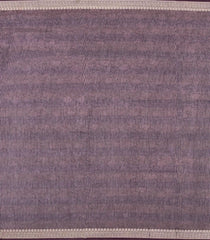 Dark Grey Printed Chanderi Cotton Saree With Checks & Floral Motifs-CC1618