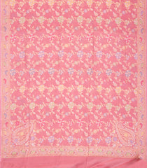 Baby Pink Handloom Banarasi Silk Saree With Meena Motifs & Corner Buttas-BE1440
