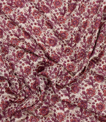 Magenta Printed Chanderi Cotton Saree With Zari Border-CC1581