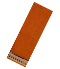 Rust Woven Chirala Cotton Saree With Traditional Border & Pallu-CR1386