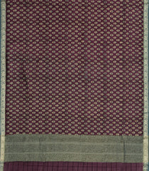 Lilac Printed Chanderi Cotton Saree With Zari Border-CC1625
