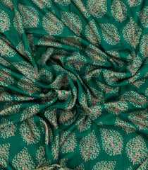 Green Printed Synthetics Dola Silk Saree With Floral Motifs-BL5198