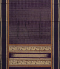 Violet Handloom Silk Cotton Saree With Checks-SC4278