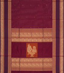 Maroon Handloom Silk Cotton Saree With Buttas-SC4353