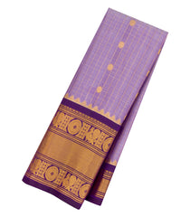 Lavender Handloom Gadwal Silk Saree With Zari Checks & Buttas-GA0307