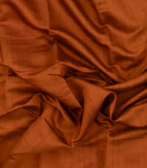 Rust Printed Blended Cotton Saree With Zari Border-BL5672