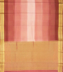 Peach Woven Mysore Crepe Silk Saree With Ombre Dyeing & Zari Stripes-MS3133