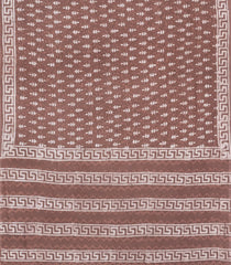 Brown Printed Jaipur Cotton Saree With Floral Motifs-JC1823