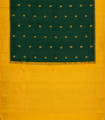 Bottle Green Handloom Korvai Kanchipuram Silk Saree With Mustard Border-KA14343