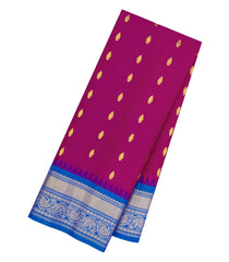 Magenta Handloom Gadwal SICO Saree With Cotton Body & Silk Border-GA0381
