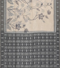 Taupe Printed Art Chanderi Saree With Jhalar-SY0017