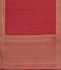 Red Woven Mysore Silk Saree With Floral Jaal Motifs-MS3354